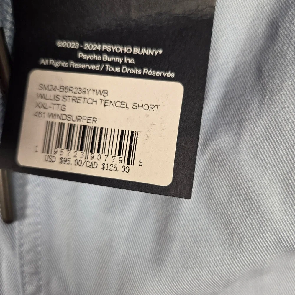 Psycho Bunny NEW Mens XXL Willis Stretch Tencel Shorts Windsurfer Blue Preppy